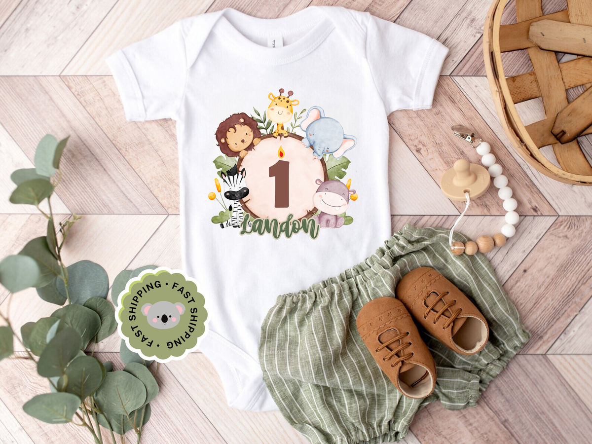 Safari 1st Birthday Onesie